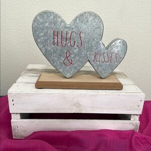 Rae Dunn Gray and Red Heart Decor